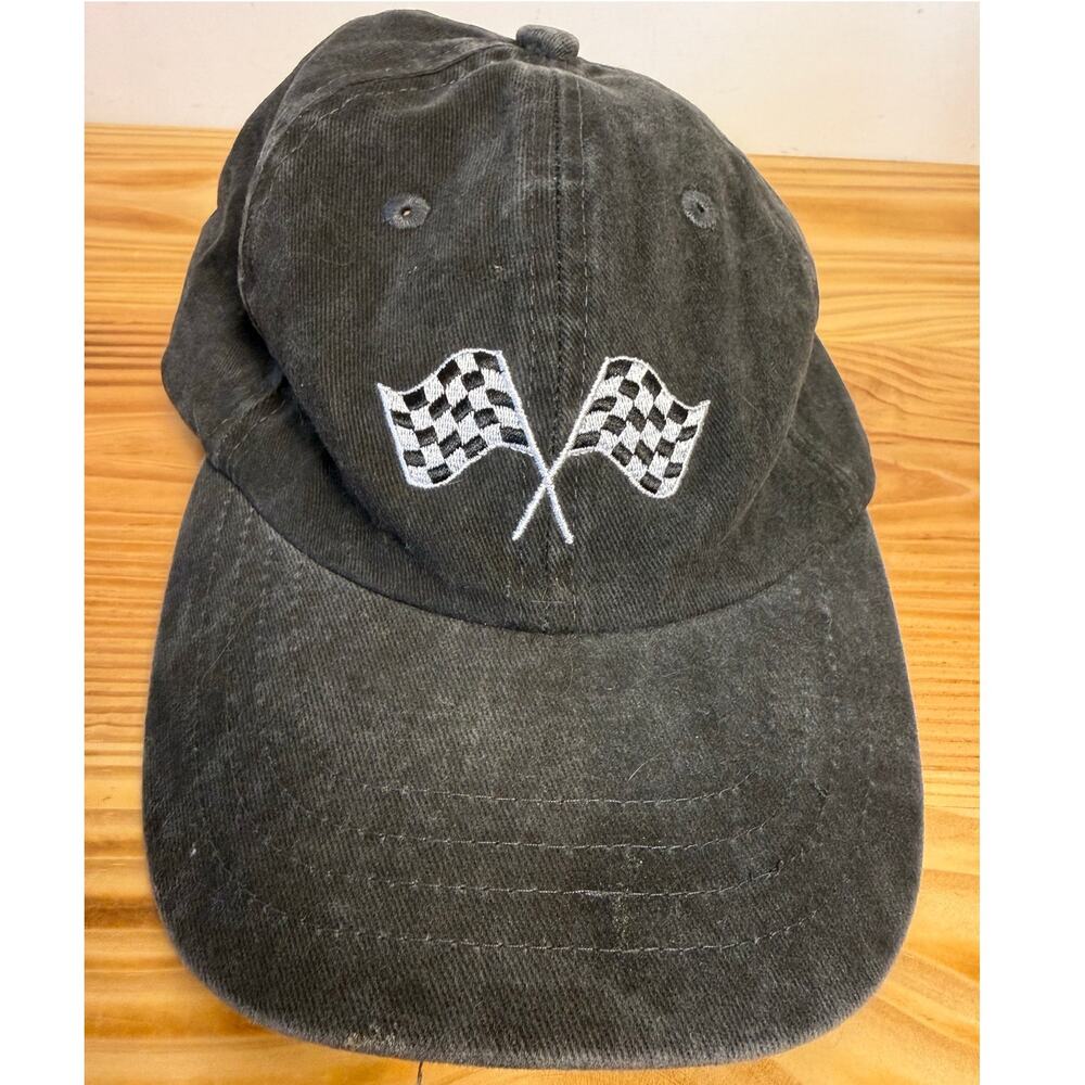 Waldeal Racing Car Flag Baseball Cap/Hat. Black. Unisex. Embroidered